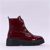 Wonders Bristol Front Zip Stud Boot - Burgundy Patent